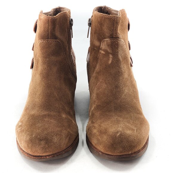 UGG Volta Suede Ankle Booties With Buckles Zip Tan Brown - Picture 4 of 12